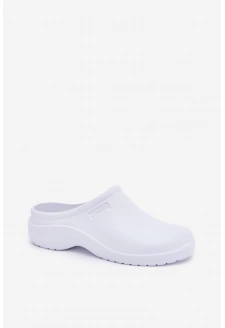 Pánské pěnové pantofle typu dřeváky – bílé