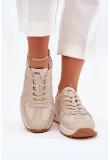 Dámské kožené sportovní sneakersy Daniel Lopez Just Dare – béžové