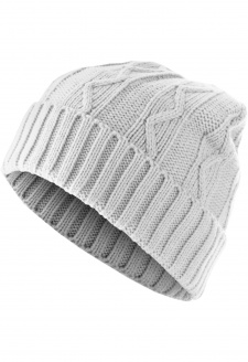 Čepice Beanie Cable Flap - bílá