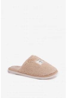 Dámské domácí pantofle s kožešinou Maelis – béžové