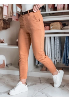 Spodnie damskie slim fit z paskiem TAIRONIK ceglane Dstreet UY2543