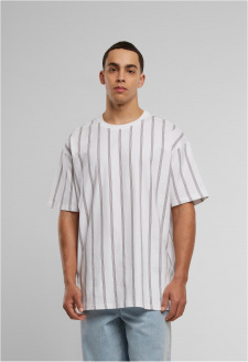 Těžké oversized tričko AOP Stripe bílá/námořnická