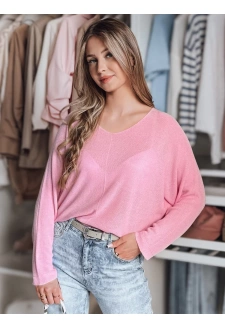 Sweter damskie one size oversize NORVAN różowy Dstreet MY2453