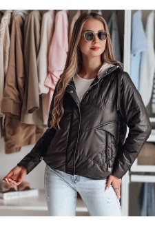 Kurtka damska przejściowa pikowana z kapturem NIVESSO czarna Dstreet TY4859