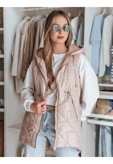 Kamizelka damska przejściowa pikowana OLINVIA różowa Dstreet TY4885