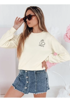 Bluza damska oversize z haftem CHERSOFT ecru Dstreet BY1400