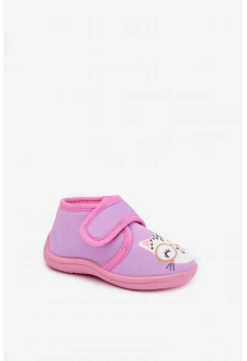 Dětské bačkory na suchý zip – fialové Katline