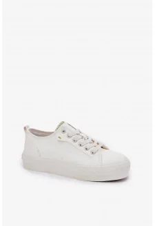 Dámské tenisky na platformě z ECO kůže Big Star – bílé