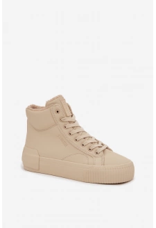 Dámské zateplené tenisky na platformě Big Star – béžové