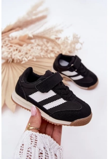 Dětské sportovní sneakers na suchý zip Viona – černé