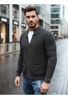 Sweter męski kardigan ciemnoszary Dstreet WX2345