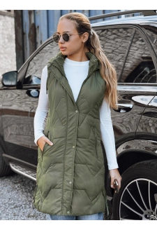 Kamizelka damska długa pikowana zielona Dstreet TY5264