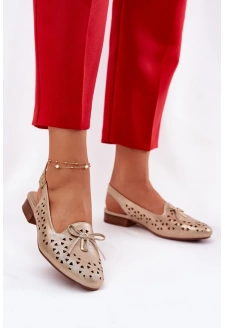 Dámské perforované baleríny s otevřenou patou Navinnia – zlaté