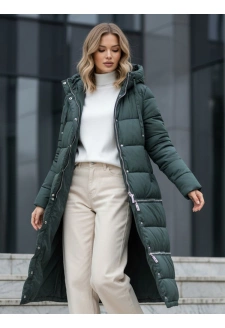 Kurtka damska zimowa długa zielona Dstreet TY5138