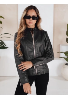 Kurtka skórzana damska czarna Dstreet TY5202