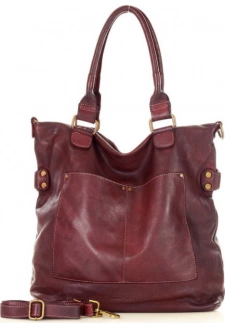 MARCO MAZZINI Bordó kožená kabelka