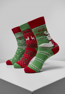 Vánoční ponožky Lama - 3-balení - vícebarevné