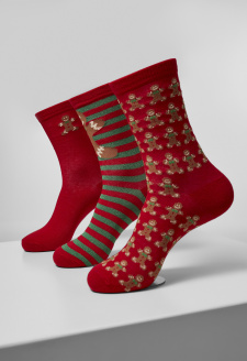 Vánoční ponožky Christmas gingerbread - 3-balení vícebarevné