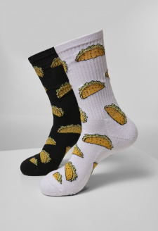 Taco Socks 2-Pack bílá/černá