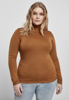 Ladies Basic Turtleneck Sweater toffee