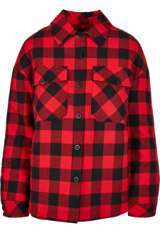Ladies Flanell Padded Overshirt black/red