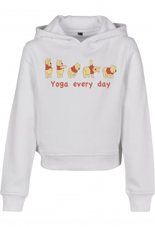 Kids Yoga Every Day Cropped Hoody white