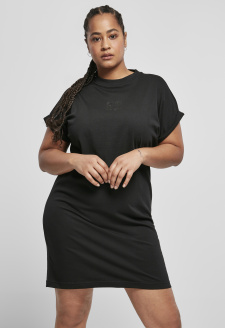 Ladies Cut On Sleeve Printed Tee Dress black/black