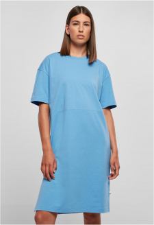 Ladies Organic Oversized Slit Tee Dress horizonblue