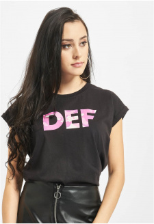 DEF Signované tričko blk/růžová