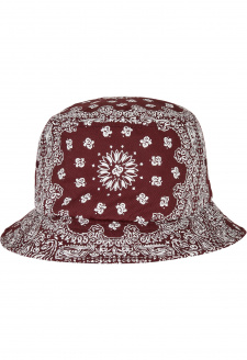 Bandana Print Bucket Hat cherry/white