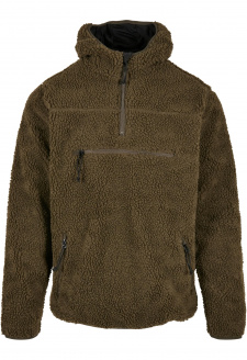 Teddyfleece Worker Pullover Jacket olivová