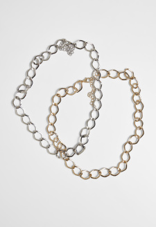 Velký klasický náhrdelník 2-balení - zlaté a stříbrné barvy