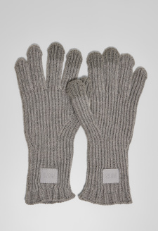 Chytré rukavice z pletené směsi vlny vřesově šedé