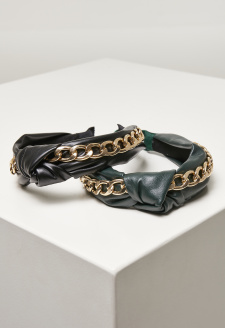 Alice Band With Chain 2-Pack black/bottlegreen