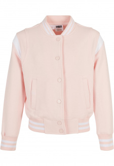 Girls Inset College Sweat Jacket pink/white