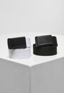 Canvas Belt Kids 2-Pack black+white