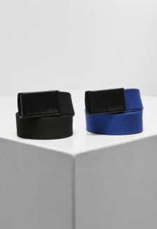 Canvas Belt Kids 2-Pack black+blue