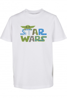 Dětské tričko s barevným logem Star Wars bílé