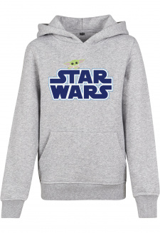Kids Star Wars Blue Logo Hoody heather grey