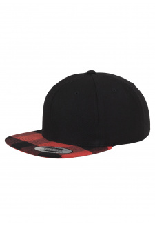 Checked Flanell Peak Snapback blk/red