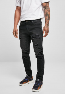 Heavy Destroyed Slim Fit Jeans realblk heavy destroyed washed