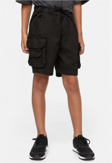 Boys Double Pocket Cargo Shorts black