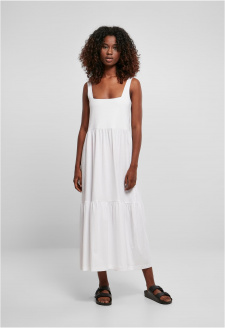 Ladies 7/8 Length Valance Summer Dress white