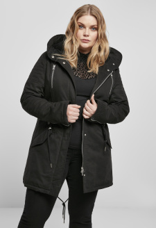 Ladies Sherpa Lined Cotton Parka black