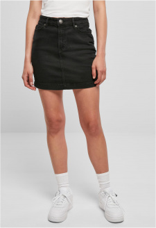 Ladies Organic Stretch Denim Mini Skirt black washed