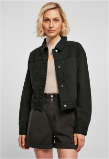 Ladies Short Boxy Worker Jacket black