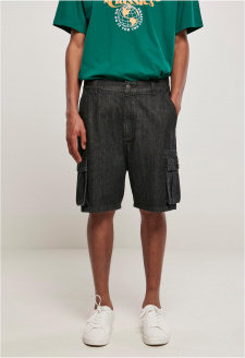 Organic Denim Cargo Shorts black washed