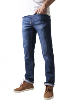 Strečové džínové kalhoty tmavě modré
