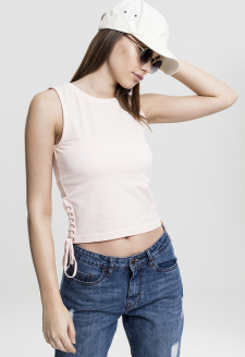 Ladies Lace Up Cropped Top pink