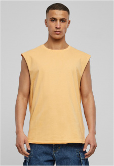 Paleoranžové tričko bez rukávů s otevřeným okrajem